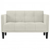 Sofa dwuosobowa kremowa 111 cm aksamitna