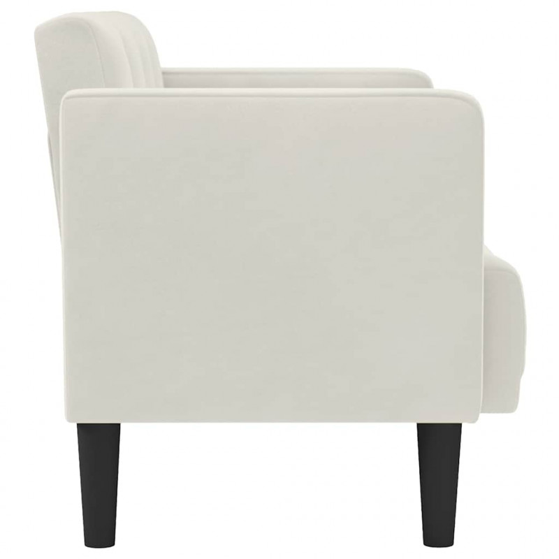 Sofa dwuosobowa kremowa 111 cm aksamitna