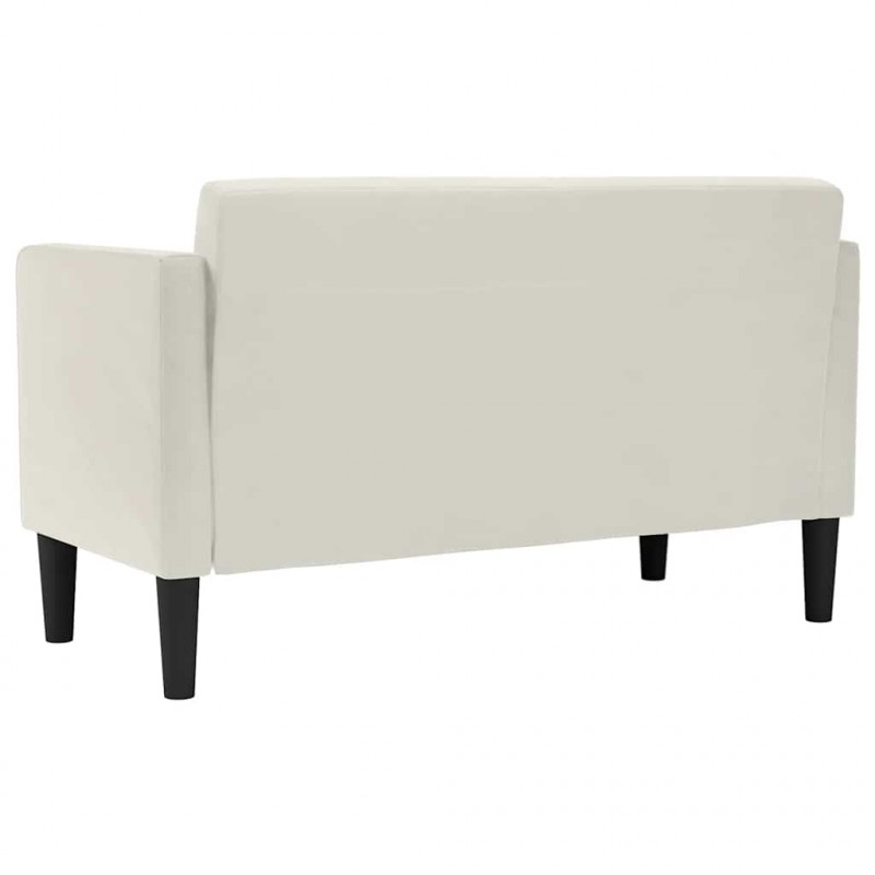 Sofa dwuosobowa kremowa 111 cm aksamitna