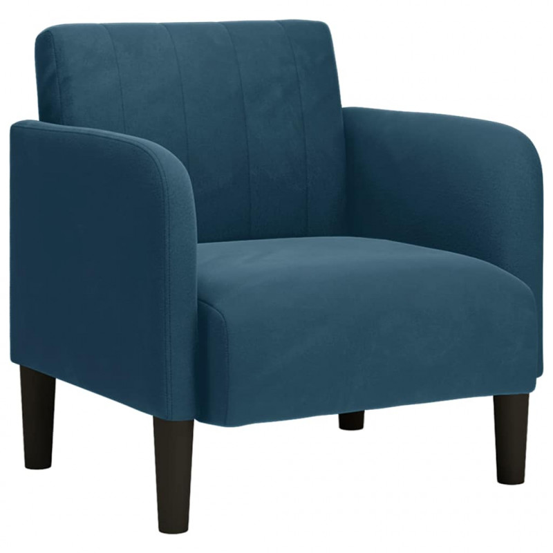 Sofa Fotel z Podłokietnikami Niebieski 54 cm Aksamit