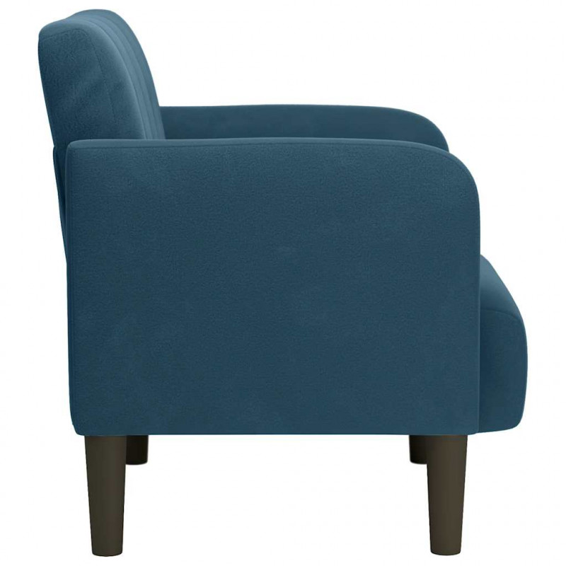 Sofa Fotel z Podłokietnikami Niebieski 54 cm Aksamit
