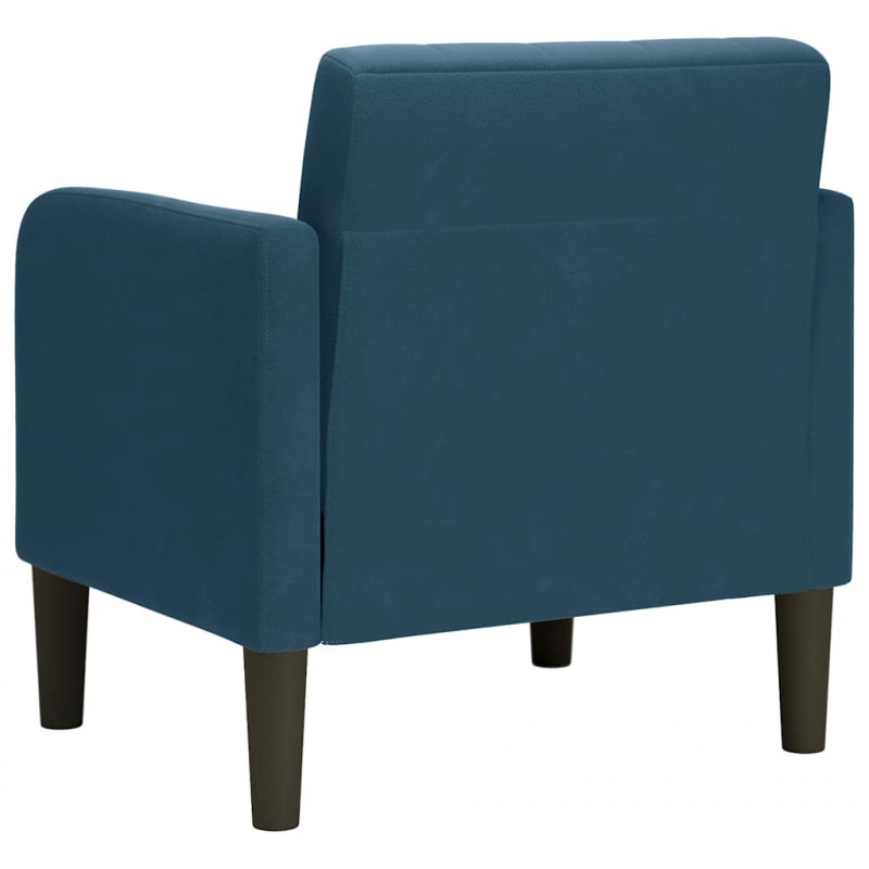 Sofa Fotel z Podłokietnikami Niebieski 54 cm Aksamit