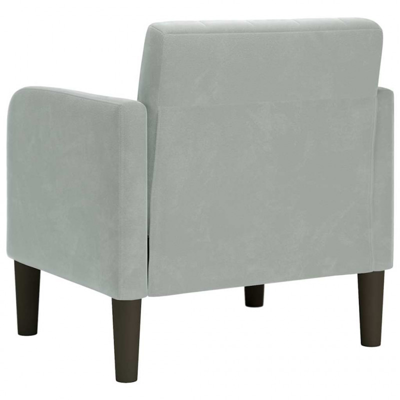 Sofa Fotel z Podłokietnikami Jasnoszary 54 cm Aksamit