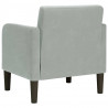 Sofa Fotel z Podłokietnikami Jasnoszary 54 cm Aksamit