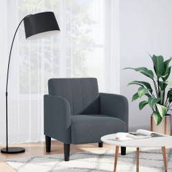 Sofa Fotel z Podłokietnikami Ciemnoszary 54 cm Aksamit