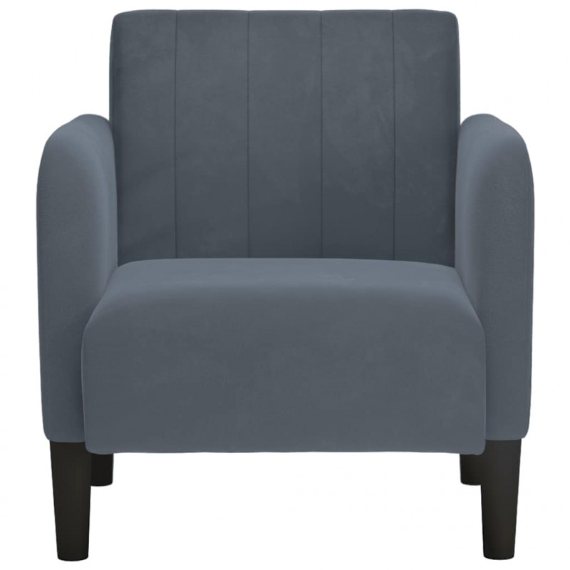 Sofa Fotel z Podłokietnikami Ciemnoszary 54 cm Aksamit