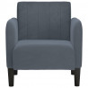 Sofa Fotel z Podłokietnikami Ciemnoszary 54 cm Aksamit