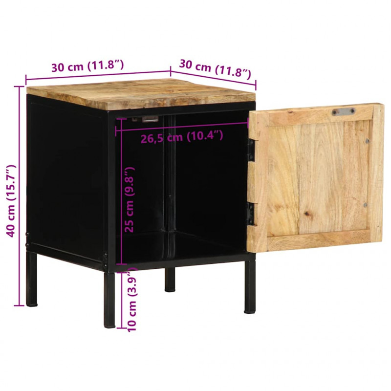 Szafka Nocna 2 pcs Brązowy i czarny 30 x 30 x 40 cm
