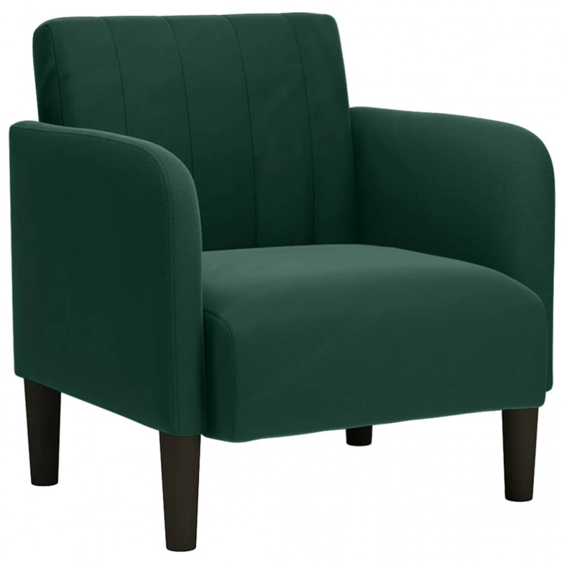 Sofa Fotel z Podłokietnikami Ciemnozielony 54 cm Aksamit