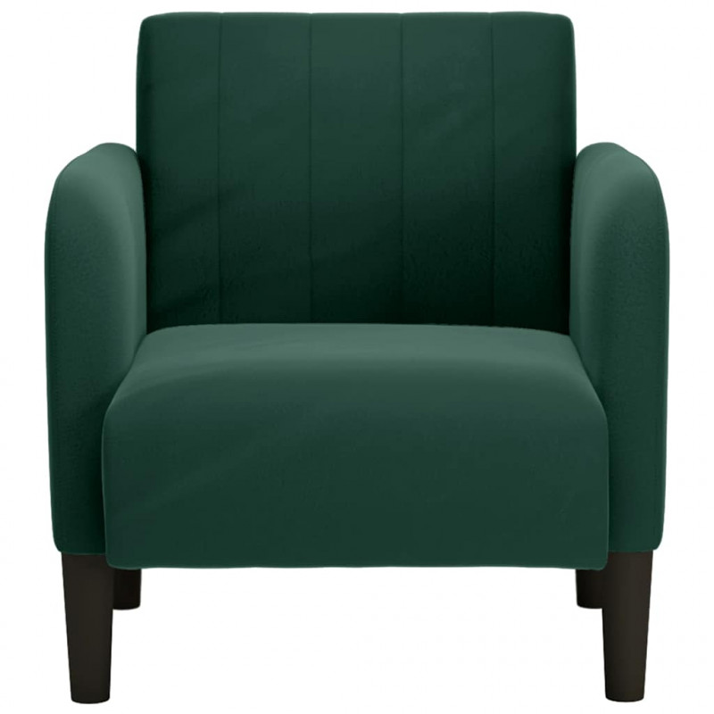 Sofa Fotel z Podłokietnikami Ciemnozielony 54 cm Aksamit