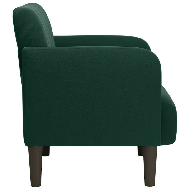 Sofa Fotel z Podłokietnikami Ciemnozielony 54 cm Aksamit