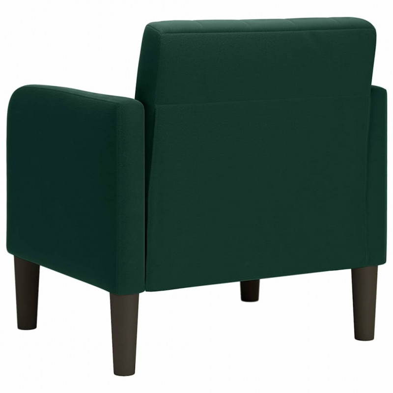 Sofa Fotel z Podłokietnikami Ciemnozielony 54 cm Aksamit