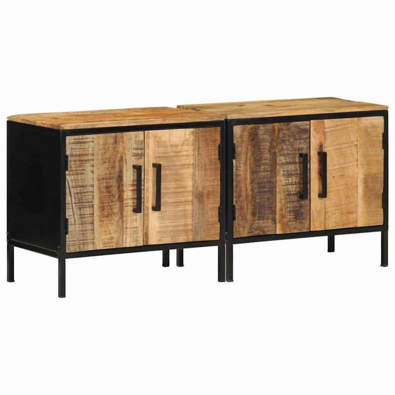 Szafka Nocna 2 pcs Brązowy i czarny 50 x 30 x 45 cm