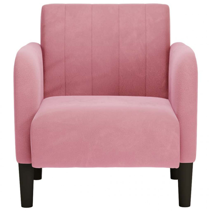 Sofa Fotel z Podłokietnikami Różowy 54 cm Aksamit