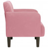 Sofa Fotel z Podłokietnikami Różowy 54 cm Aksamit