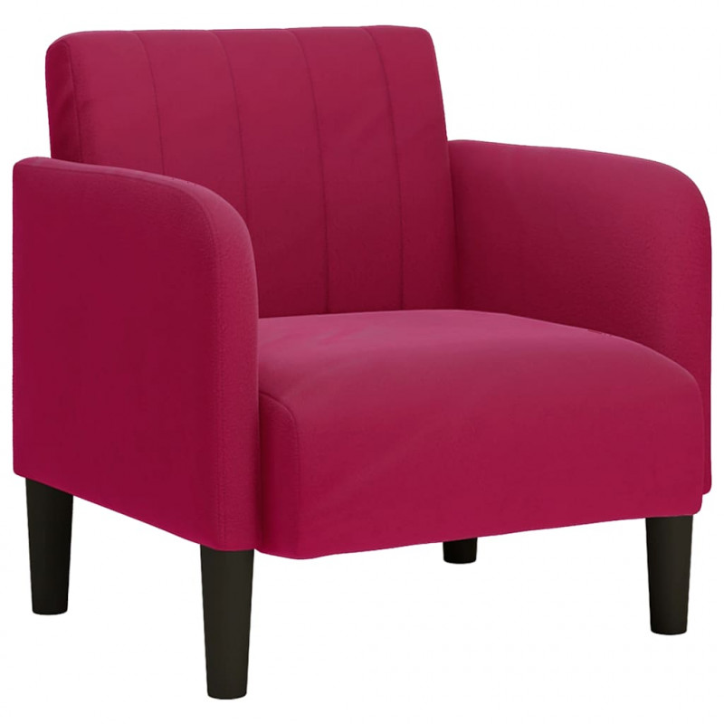 Sofa Fotel z Podłokietnikami Wino Czerwone 54 cm Aksamit