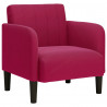 Sofa Fotel z Podłokietnikami Wino Czerwone 54 cm Aksamit