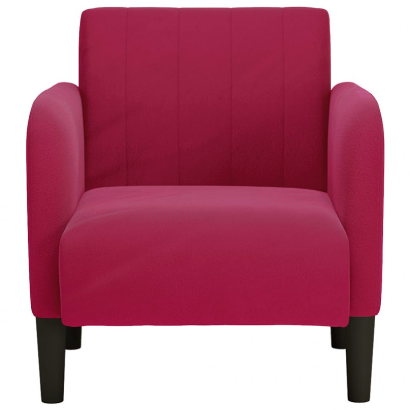 Sofa Fotel z Podłokietnikami Wino Czerwone 54 cm Aksamit