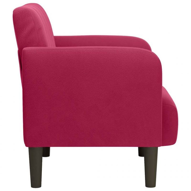 Sofa Fotel z Podłokietnikami Wino Czerwone 54 cm Aksamit