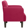 Sofa Fotel z Podłokietnikami Wino Czerwone 54 cm Aksamit