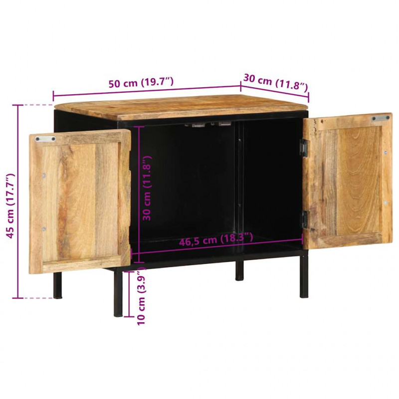 Szafka Nocna 2 pcs Brązowy i czarny 50 x 30 x 45 cm