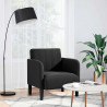 Sofa Fotel z Podłokietnikami Czarny 54 cm Aksamit