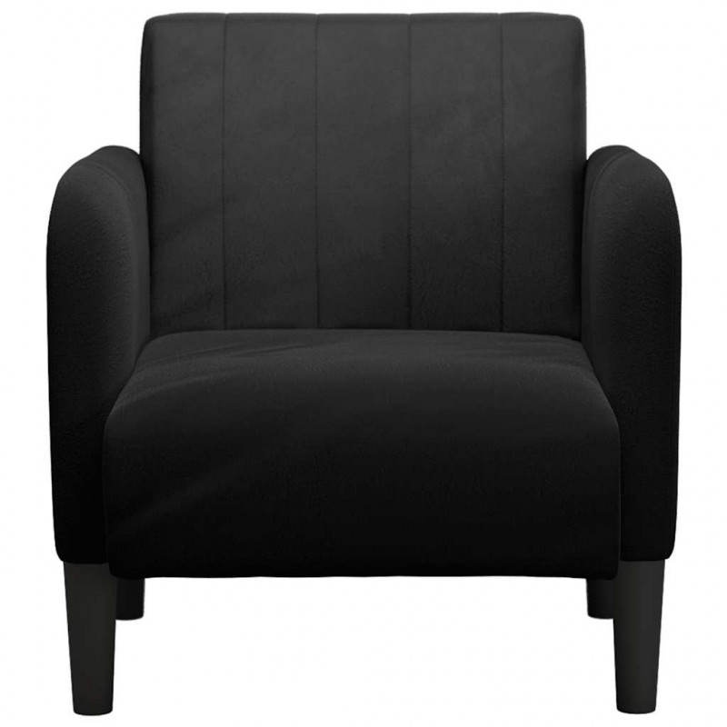 Sofa Fotel z Podłokietnikami Czarny 54 cm Aksamit