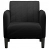 Sofa Fotel z Podłokietnikami Czarny 54 cm Aksamit