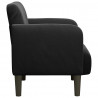 Sofa Fotel z Podłokietnikami Czarny 54 cm Aksamit
