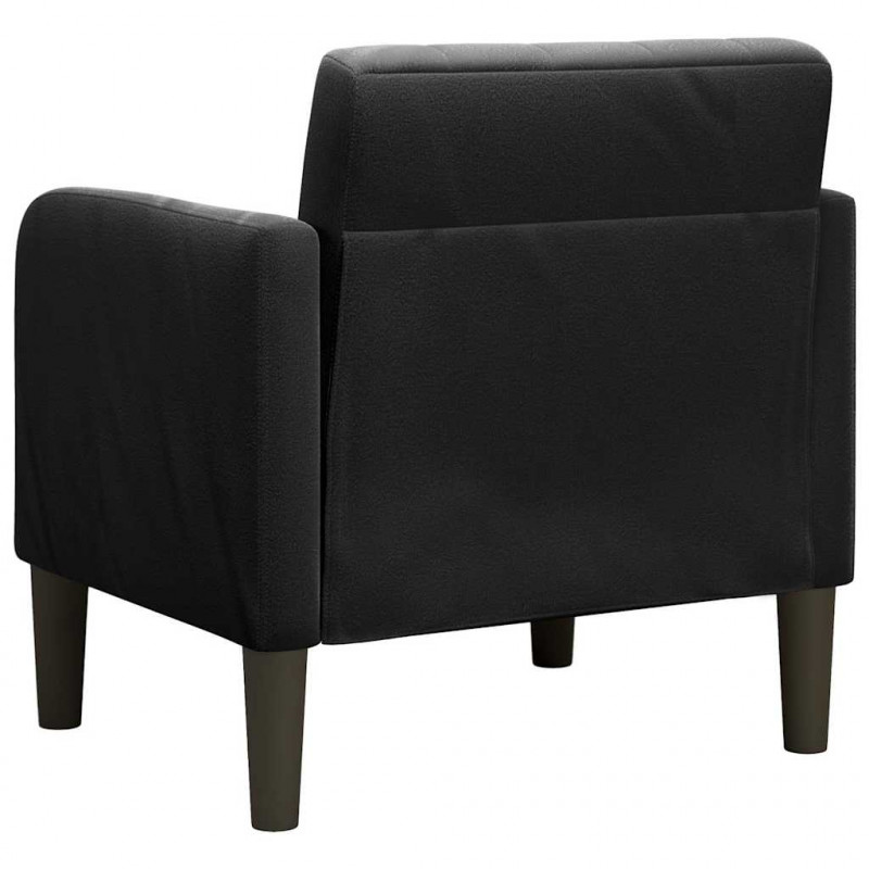 Sofa Fotel z Podłokietnikami Czarny 54 cm Aksamit