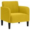 Sofa Fotel z Podłokietnikami Żółty 54 cm Aksamit