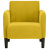 Sofa Fotel z Podłokietnikami Żółty 54 cm Aksamit