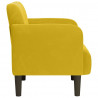 Sofa Fotel z Podłokietnikami Żółty 54 cm Aksamit