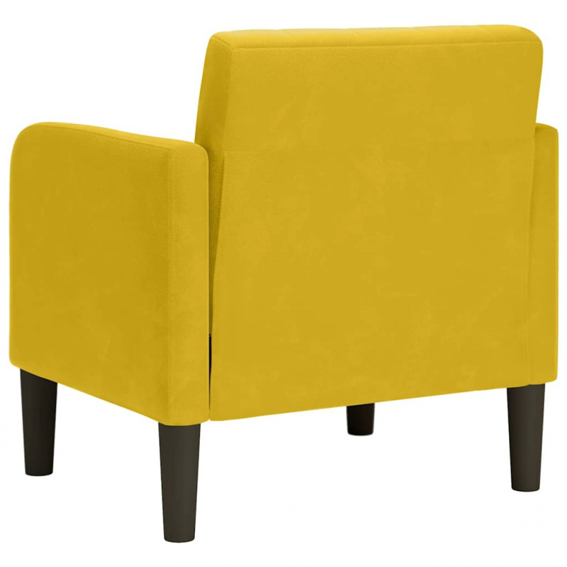 Sofa Fotel z Podłokietnikami Żółty 54 cm Aksamit