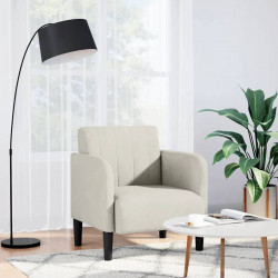 Sofa Fotel z Podłokietnikami Kremowy 54 cm Aksamit