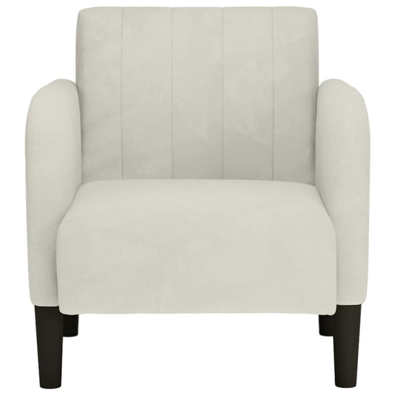 Sofa Fotel z Podłokietnikami Kremowy 54 cm Aksamit