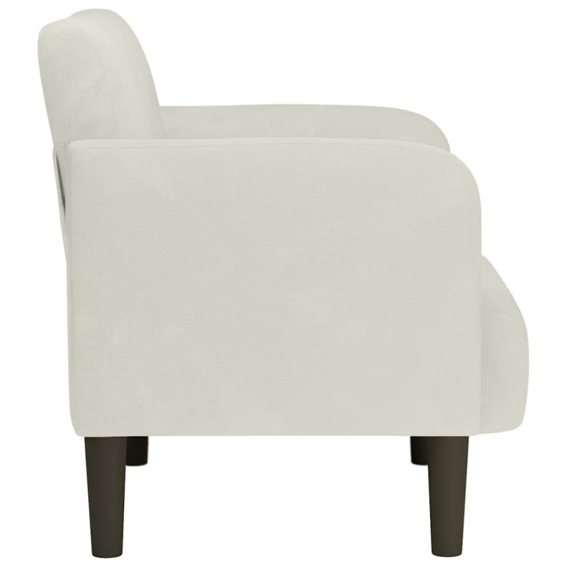 Sofa Fotel z Podłokietnikami Kremowy 54 cm Aksamit