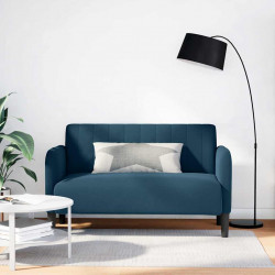 Sofa dwuosobowa niebieska 109 cm aksamitna