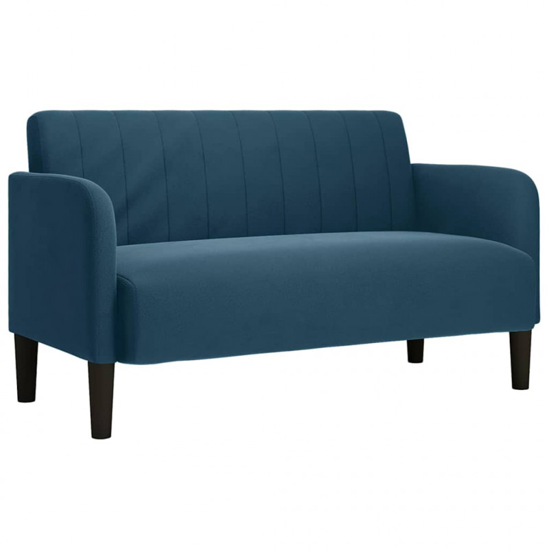 Sofa dwuosobowa niebieska 109 cm aksamitna