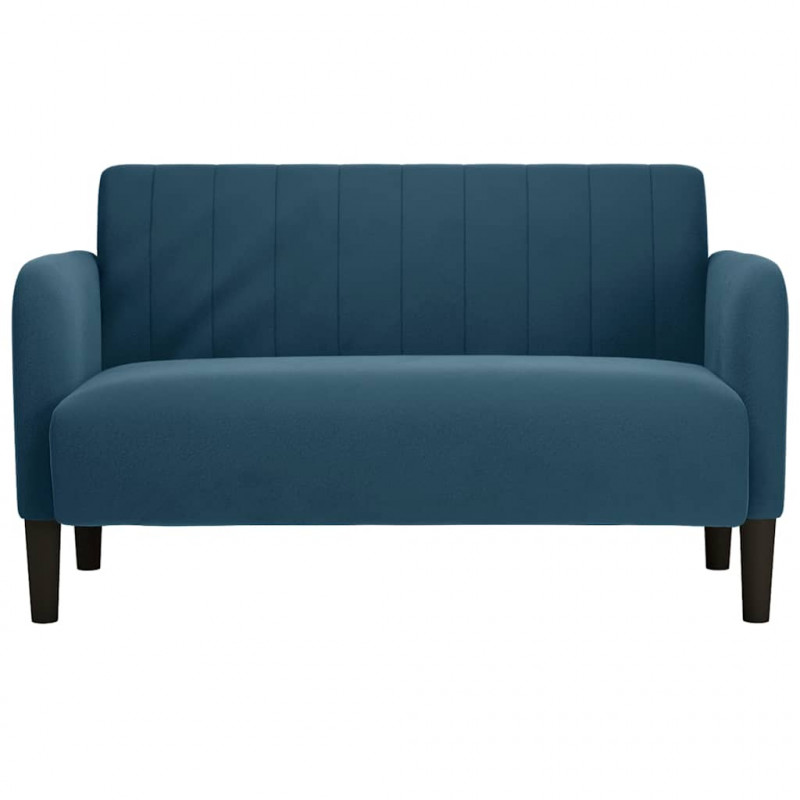 Sofa dwuosobowa niebieska 109 cm aksamitna
