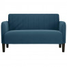 Sofa dwuosobowa niebieska 109 cm aksamitna