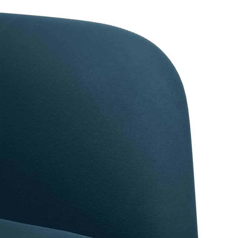 Sofa dwuosobowa niebieska 109 cm aksamitna