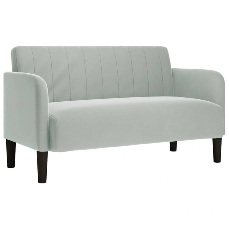 Sofa dwuosobowa Jasnoszara 109 cm Aksamit