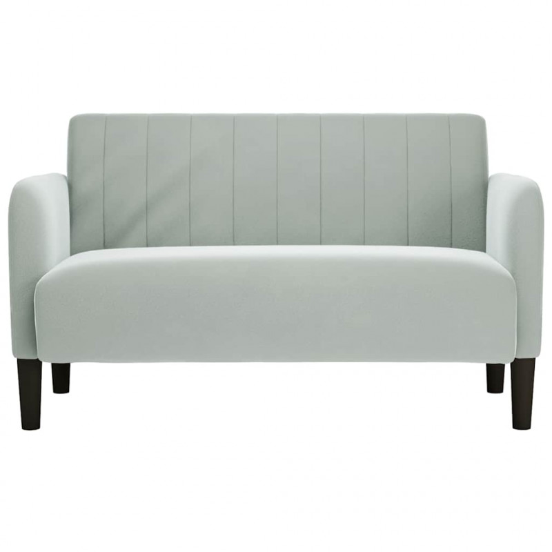 Sofa dwuosobowa Jasnoszara 109 cm Aksamit
