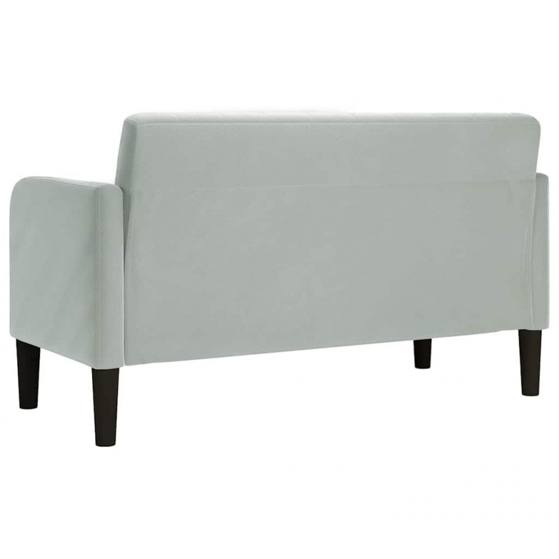 Sofa dwuosobowa Jasnoszara 109 cm Aksamit