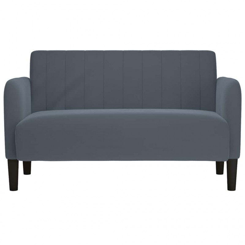 Sofa dwuosobowa Ciemnoszara 109 cm Aksamit