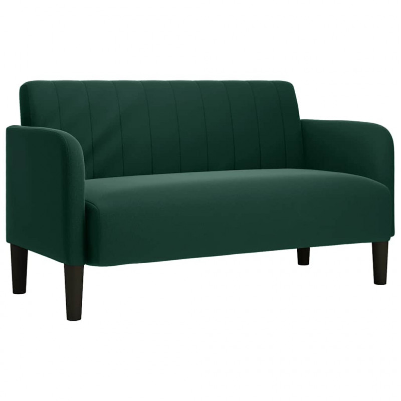 Sofa dwuosobowa Ciemnozielona 109 cm Aksamit