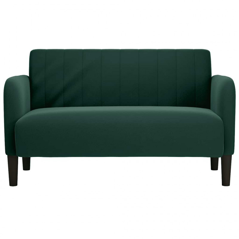 Sofa dwuosobowa Ciemnozielona 109 cm Aksamit