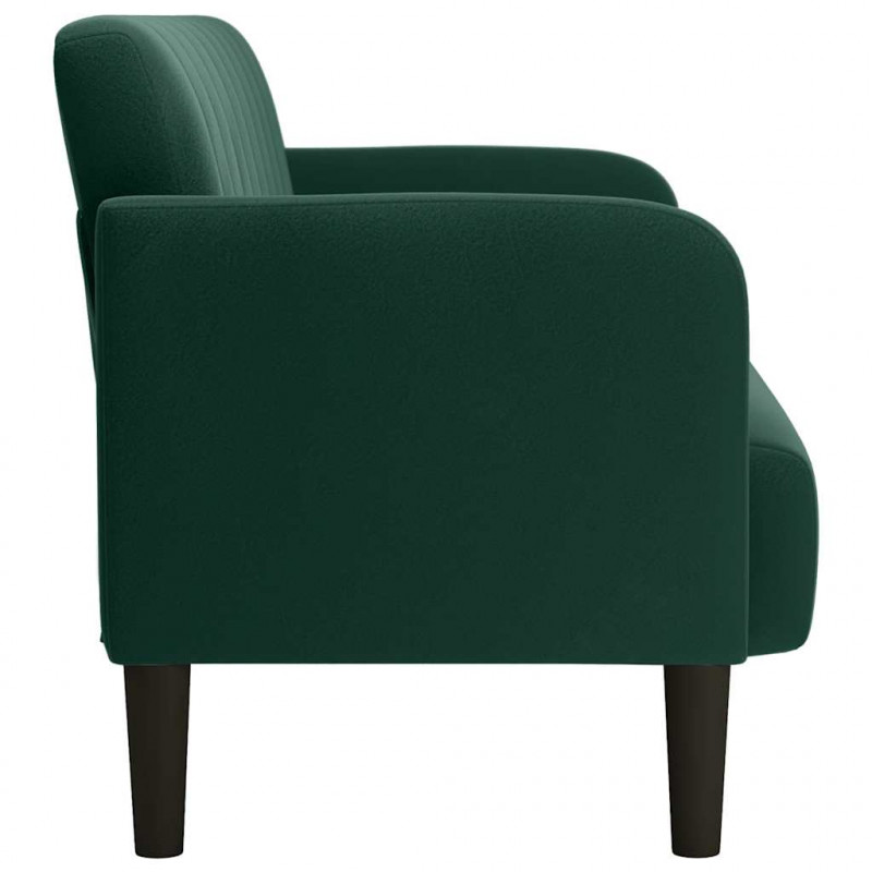 Sofa dwuosobowa Ciemnozielona 109 cm Aksamit