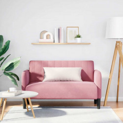 Sofa dwuosobowa różowa 109 cm aksamitna